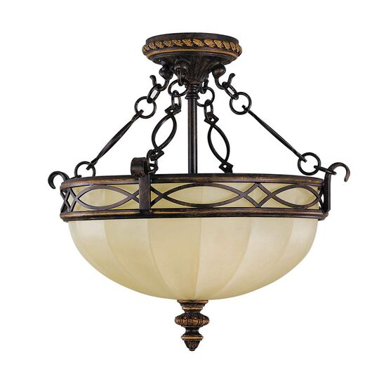 DRAWING ROOM 2 LIGHT FLUSH - WALNUT WITH TRADITIONAL EDWARDIAN STYLE FEISS - ΟΡΟΦΉΣ ΦΩΤΙΣΤΙΚΆ 
