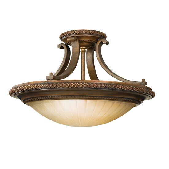 KELHAM HALL 2 LIGHT SEMI-FLUSH LIGHT - FIRENZE GOLD/BRITISH BRONZE FEISS - ΟΡΟΦΉΣ ΦΩΤΙΣΤΙΚΆ 