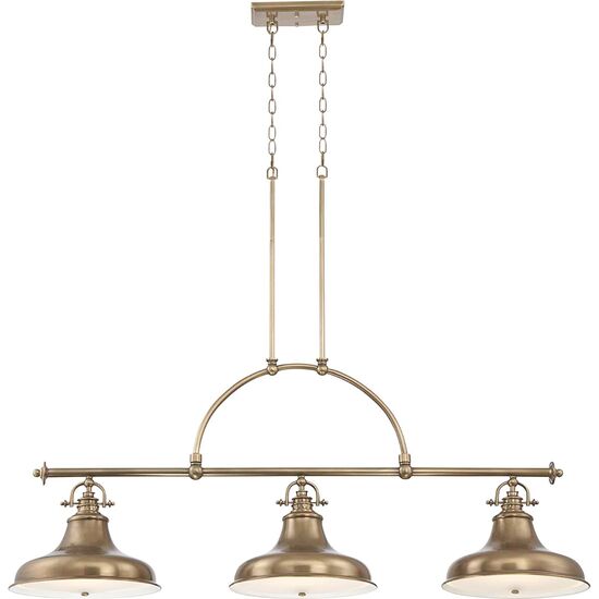 EMERY 3 LIGHT ISLAND CHANDELIER - WEATHERED BRASS QUOIZEL GENERAL 2 YEAR GUARANTEE - ΚΡΕΜΑΣΤΆ ΦΩΤΙΣΤΙΚΆ