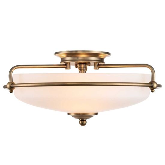 GRIFFIN 3 LIGHT FLUSH - WEATHERED BRASS QUOIZEL GENERAL 2 YEAR GUARANTEE - ΟΡΟΦΉΣ ΦΩΤΙΣΤΙΚΆ 