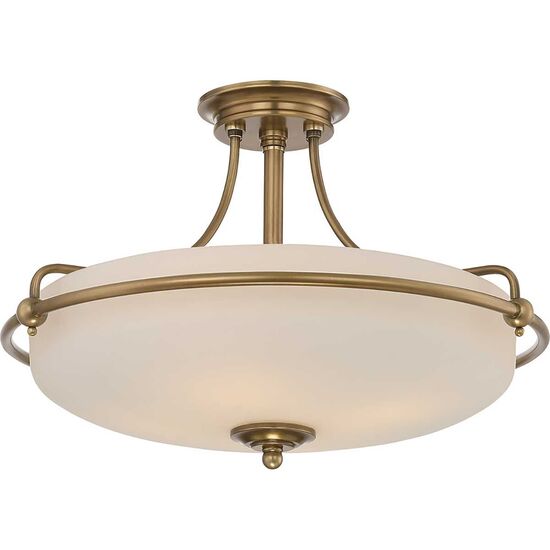 GRIFFIN 4 LIGHT SEMI-FLUSH - WEATHERED BRASS QUOIZEL GENERAL 2 YEAR GUARANTEE - ΟΡΟΦΉΣ ΦΩΤΙΣΤΙΚΆ 