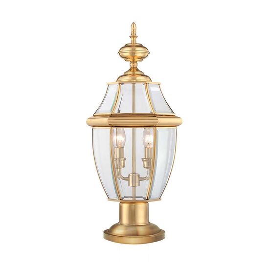 NEWBURY 2 LIGHT PEDESTAL - LACQUERED POLISHED BRASS QUOIZEL GENERAL 2 YEAR GUARANTEE - ΦΑΝΆΡΙΑ ΦΩΤΙΣΜΟΎ