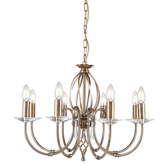 AEGEAN 8 LIGHT CHANDELIER - AGED BRASS ELSTEAD LIGHTING - ΚΡΕΜΑΣΤΆ ΦΩΤΙΣΤΙΚΆ