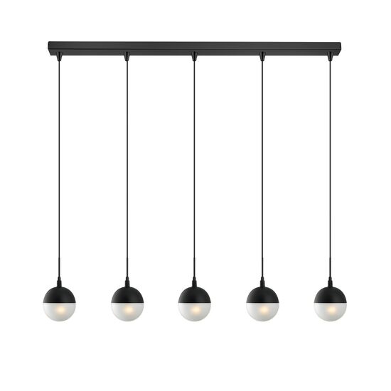 01132 BAR 5-LIGHTS BLACK - MODERN LIGHTING
