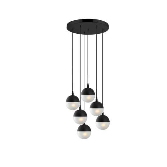 01132 ROUND 6-LIGHTS BLACK - MODERN LIGHTING