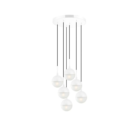 01132 ROUND 6-LIGHTS WHITE - MODERN LIGHTING