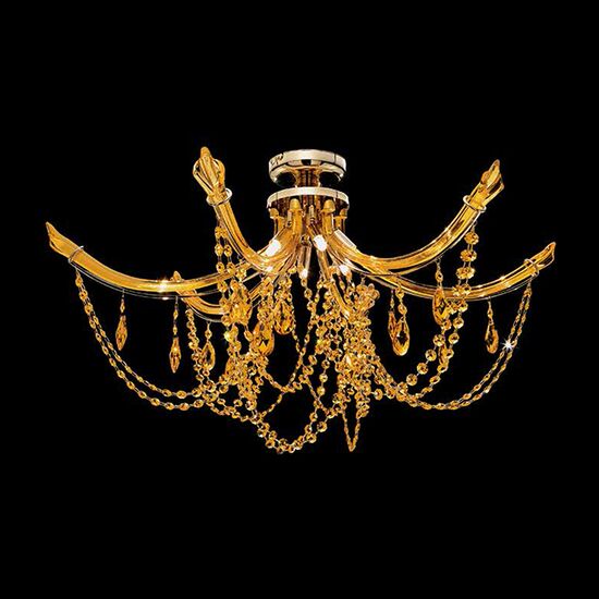 ΟΡΟΦΉΣ ΦΩΤΙΣΤΙΚΌ  ΕΠΊΧΡΥΣΟ - ΜΕΛΊ ΓΥΑΛΊ - TOPAZ SWAROVSKI ELEMENTS Ø 79 H 4 3 • 6 Χ G9 - ΟΡΟΦΉΣ ΦΩΤΙΣΤΙΚΆ 