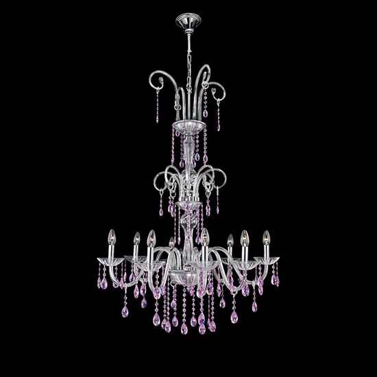 ΚΡΕΑΜΑΣΤΌ ΦΩΤΙΣΤΙΚΌ  ΧΡΏΜΙΟ - VIOLET SWAROVSKI ELEMENTS Ø 86 H 130 • 8 Χ E14 - ΚΡΕΜΑΣΤΆ ΦΩΤΙΣΤΙΚΆ