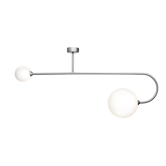ΜΟΝΤΈΡΝΑ ΦΩΤΙΣΤΙΚΆ ΜΊΝΙΜΑΛ > ΟΡΟΦΉΣ >  CEILING 2-LIGHT 01347-20 METAL 2XG9, LED W100 H50 CM 01347 BLACK HEIGHT: 50 CM LENGTH: 100 CM BALL DIAMETER: 10 & 20 CM - ΟΡΟΦΉΣ ΦΩΤΙΣΤΙΚΆ 