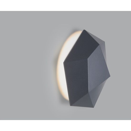 ΣΤΕΓΑΝΆ ΦΩΤΙΣΤΙΚΆ ΤΟΊΧΟΥ ΑΠΛΊΚΕΣ  OUTDOOR WALL LIGHT     01460 GREY DIAMETER: 25 CM DISTANCE FROM WALL: 6,5 CM MATERIAL: ALUMINUM LIGHTING SOURCE: 12W LED 3000K, 960 LM - ΜΟΝΤΈΡΝΑ ΦΩΤΙΣΤΙΚΆ