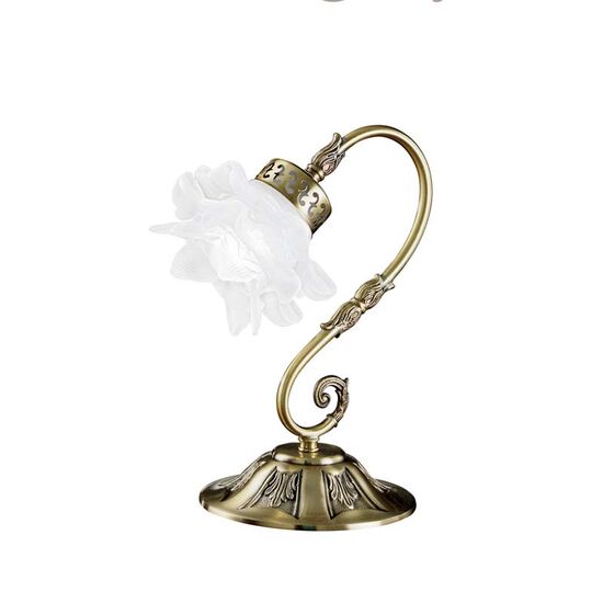 ΚΛΑΣΙΚΆ ΦΩΤΙΣΤΙΚΆ < ΙΤΑΛΙΚΆ POSSONI >   ANTIQUE BRASS FINISH TABLE LAMP WITH GLASS - PRODUCTS WITHOUT CATEGORY