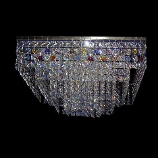 CLOSE TO CEILING ZIC SQUARE LIGHT SWAROVSKI CRYSTAL ELEMENTS