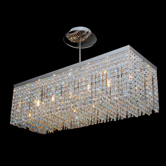 NEOCLASSICAL HANDMADE LIGHTING > MINIMAL DITS > PENDANT ZIC MULTI-LIGHT PARALLELOGRAM SWAROVSKI CRYSTALS - ΚΡΕΜΑΣΤΆ ΦΩΤΙΣΤΙΚΆ